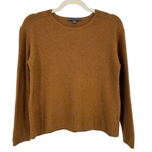 John Varvatos Womens Merino Wool Silk Blend Ribbed Knit Sweater Brown Sd Medium